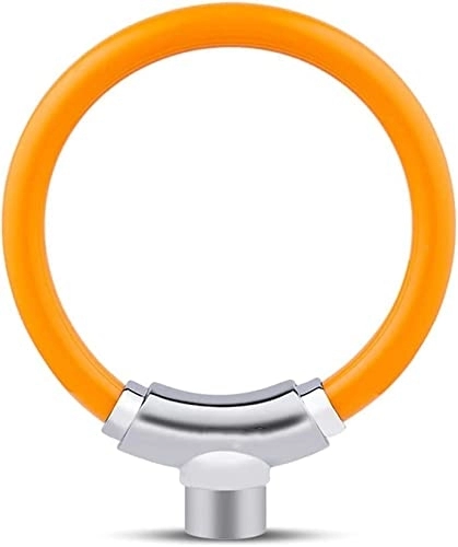 Bike Lock : UPPVTE Ring Bicycle Lock, Small and Portable Alloy Lock Cable Lock with 2 Keys Equipment for Gate, Motorbike，Fence, Garage, Glass Door Cycling Locks (Color : Orange)