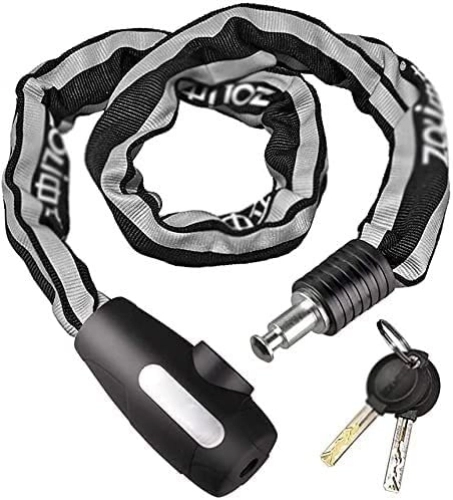 Bike Lock : UPPVTE Security Anti-Theft Bicycle Lock, Motorcycle Bicycle Bicycle Chain Lock Padlock With Reflective Strip Chain Lock Mountain Bike Lock Cycling Locks (Color : Black, Size : 90cm)