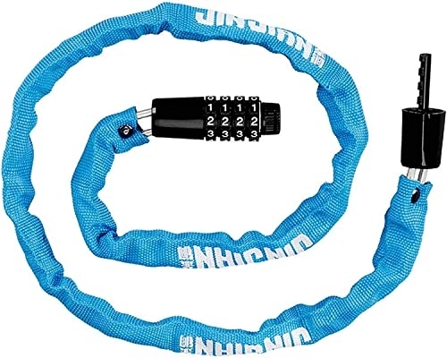 Bike Lock : UPPVTE Security Anti-Theft Bicycle Lock, Password Lock Resetable Bicycle Chain Lock Motorcycle, Scooter, Stroller, Fence, Door Cycling Locks (Color : Blue, Size : 100cm)