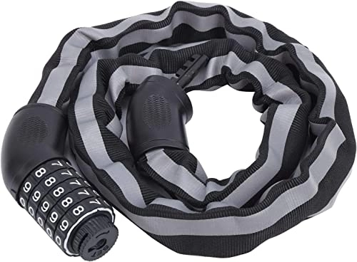 Bike Lock : UPPVTE Theft Code Lock, Bicycle Lock with Numbers Bicycle Cable Lock Keyless Five Password Reflective Number Code Combination Lock Cycling Locks (Color : Black, Size : 1m)
