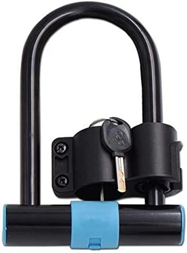Bike Lock : UPPVTE U-Shaped Lock, Bicycle Safety Lock With Key Electric Car Motorcycle Anti-Theft Lock Bike Acessorios Electric Car Lock Cycling Locks (Color : Blue, Size : 19.5x7.3cm)