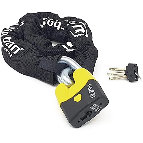 Bike Lock : Urban GoCo U8K120 Anti-Theft Chain Lock High Security Homologation Class SRA Ø15, 120 cm, Made in EU, Neutral