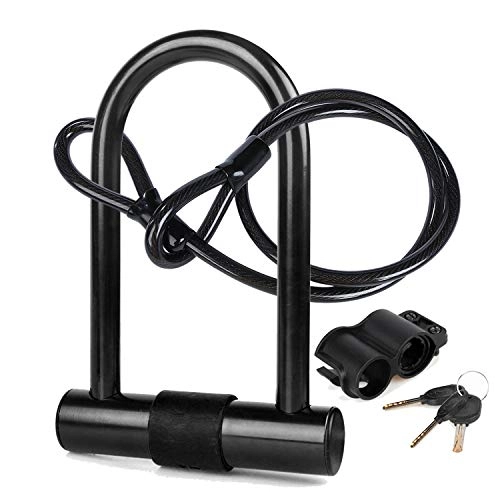 Bike Lock : Valuetom Bike U Lock and Chain Lock, Heavy Duty 14mm Shackle, 1.2M Cable Lock with Mounting Bracket for Bicycle Motorcycle Motorbike Skateboard Stroller Lawnmower and More