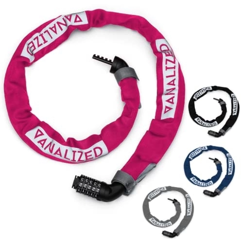 Bike Lock : VANALIZED Bicycle Chain Lock (Pink)