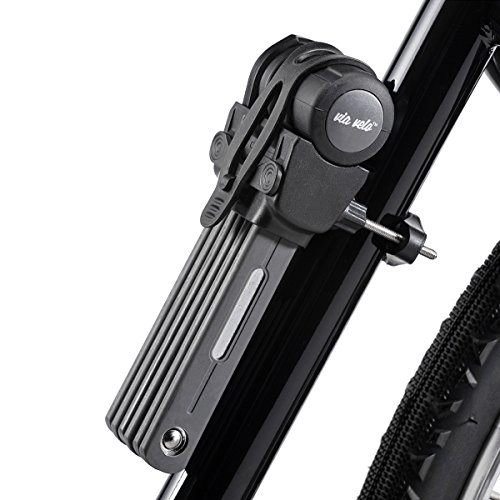Bike Lock : Via Velo Bike Lock Folding Steel Joints Bike Lock with High Security Hardened Steel Metal, Great Bike Safety Tool