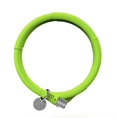 Bike Lock : Volo Bamboo Anti Theft Bike Lock, Bicycle Security Anti-Theft Lock Code Lock Covered by Silicone Resin, 5-Position Coil Combination Cable Bicycle Lock, Suitable for BMX Bicycle, Adult Bike(Tender Green)