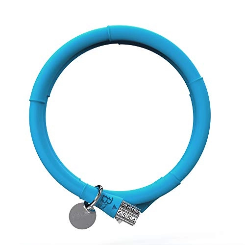 Bike Lock : Volo Bamboo Bicycle Cable Lock, Bicycle Security Anti-theft Lock Code Lock Covered By Silicone Resin, 5-position Coil Combination Cable Bicycle Lock, Suitable For BMX Bicycle, mtb, city Bikes(Peacock Blue)