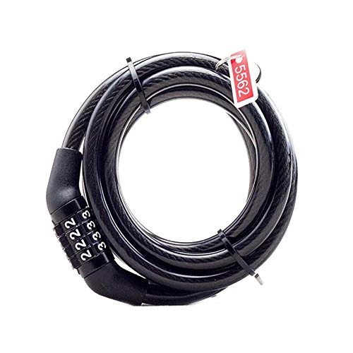 Bike Lock : WBDZ Secure Lock Bike Lock 4 Digit Code Combination Bicycle Security Lock Bike Cable Basic Coiling Resettable Combination Cable Bike Lock, for Bicycle Outdoors