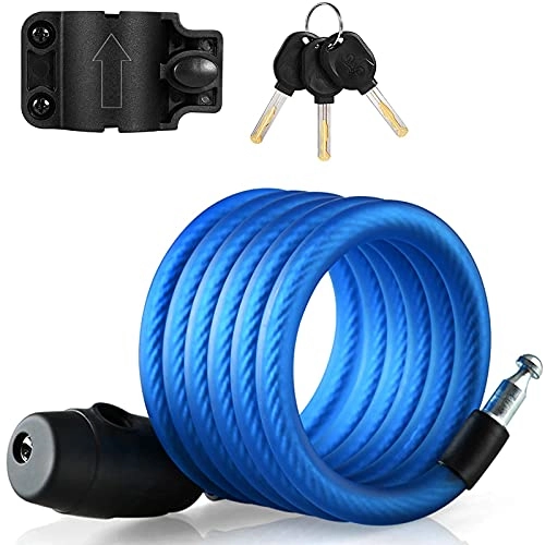 Bike Lock : Weatherproof Bicycle Lock with Three Keys, Cable Lock [180 cm / 12 mm] and Metal Cable, Bicycle Lock, for Bicycles, Skateboards, Portable wheelchairs