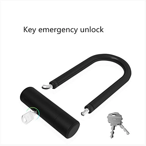 Bike Lock : WEDRW Bike U-Lock Charging Smart Fingerprint Lock, 180 X 38 X 137Mm Size, Black Model
