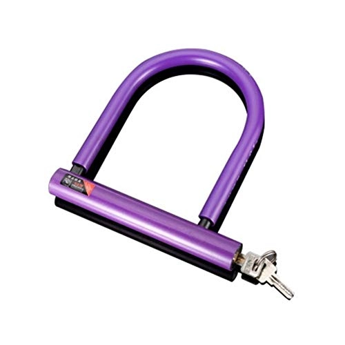 Bike Lock : WeiCYN Bicycle lock - heavy duty U-lock combination cable lock bicycle lock safe for bicycle outdoor, 1.75 m Black, Blue, Purple (Color : Purple)