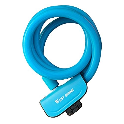 Bike Lock : WEMUR Bike lock MTB Bike Lock Anti-theft Security Steel Cable Bicycle Locks Outdoor Anti-resistance Repairing Elements for-black bicycle lock (Color : Blue)