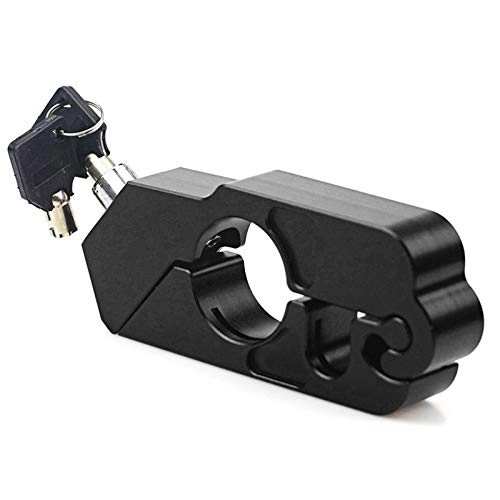 Bike Lock : WENBING Motorcycle Lock, Motorcycle Handlebar Grip Brake Lever Lock, Universal Anit Theft Security Caps Lock, CNC Aluminium Alloy with 2 Keys to Secure a Bike, Scooter, Moped or ATV, Black