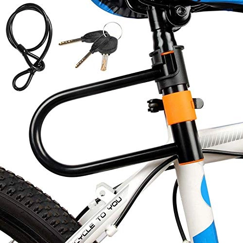 Bike Lock : WERNG U-Shaped Heavy Bike Lock / Bicycle Chain Lock with Sturdy Mounting Bracket, 3 Spare Keys for Bicycle / Motorcycle / Door