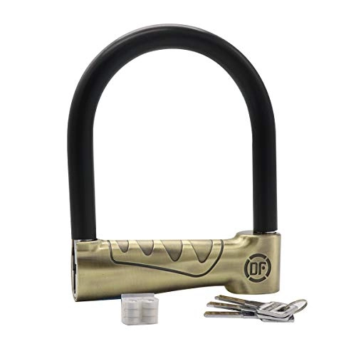Bike Lock : WERNG U-Type Motorcycle / Bicycle Anti-Theft Padlock, Waterproof And Rust-Proof Pure Copper Lock Core, with 3 Spare Keys, Suitable for Mountain Bikes, Motorcycles And Doors