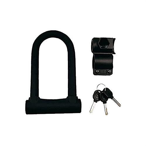 Bike Lock : WGLL Bicycle Lock Heavy Duty U Shackle Anti-theft Lock with Key Bracket for Scootersteel Chain Cable Bike Lock
