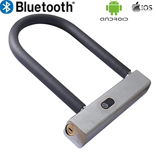 Bike Lock : WiseLime Smart Heavy Duty Bluetooth U Lock combination for Bicycle, Anti Theft High security Bike Lock with Key