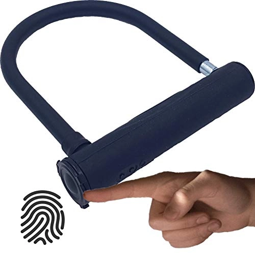 Bike Lock : WiseLime Smart Heavy Duty Fingerprint U Lock | Waterproof | Anti Theft High-Security Keyless Lock Perfect for Bicycle, Scooter, Motorcycle or Gate