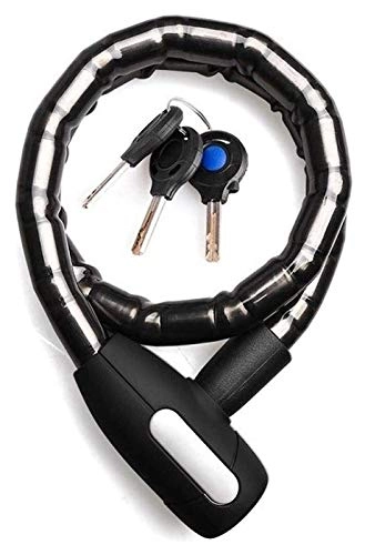 Bike Lock : WSGYX Bicycle Lock, Anti-theft Cable Lock, 85CM Waterproof Bicycle Lock, for Bikes Motorcycles Electric Bike Scooter (Color : Black)