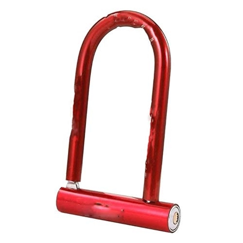 Bike Lock : WSZMD U lock Type 28 Universal Cycling Safety Bike U Lock Steel MTB Road Bikes Bicycle Cable Anti-theft Heavy Duty Lock, Bike U Lock bike u lock (Color : Red)