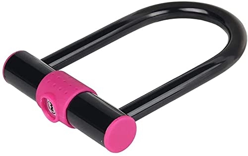 Bike Lock : WXFCAS Bicycle anti-cut padlock Bicycle lock Bicycle lock Aluminum padlock U-shaped padlock Bicycle lock for bicycle Motorbike (Color : Pink, Size : One Size)