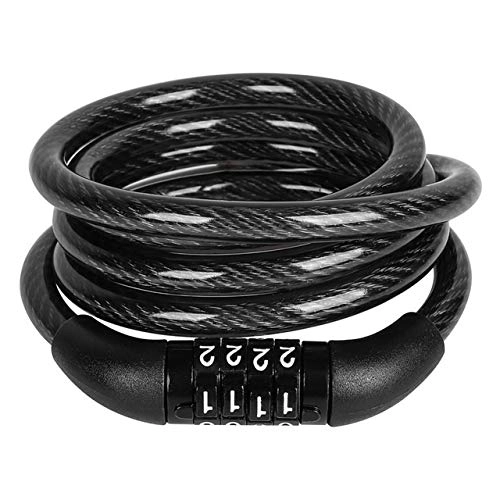 Bike Lock : WXL Cycling Bike Lock 4 Digit Code Combination Bicycle Security Lock 1200 x 8mm / 12mm Steel Cable Spiral Bike Cycling Lock Cable Locks (Color : YP0705002)