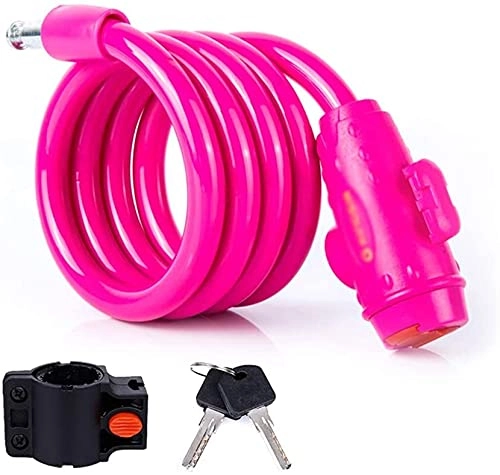 Bike Lock : XHZC Bicycle Lock, Anti-Theft Lock Mountain Bike Lock Chain Lock, 1.2 Meters, with Lock Frame, Cycling Bicycle Accessories Cycling Equipment(Color:Pink)