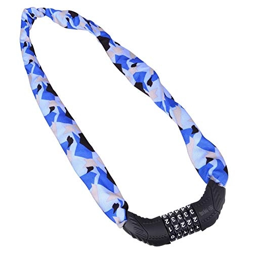 Bike Lock : XinQing Bicycle lock Bicycle Lock / bicycle Chain / bicycle Lock (camouflage Blue) 5-digit Code Can Reset 100, 000 Bicycles, Motorcycles, Doors, Fences 120 Cm Long