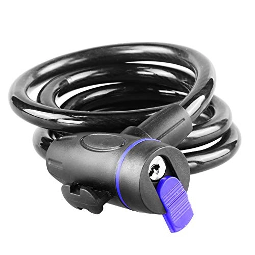 Bike Lock : XinQing Bicycle lock Steel Cable Lock Mountain Bike Bicycle Lock Anti-theft Key Lock Riding Equipment Cycling Accessories, Black