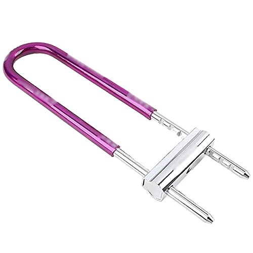 Bike Lock : XMSIA Bicycle Lock Durable Glass Door Lock Double Open Shop Door Lock Bicycle U-shaped Lock Cycling Locks Anti-Theft (Color : Purple, Size : 45x10.8cm)