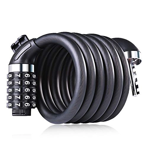 Bike Lock : XXFFD 1.8m Bike Bicycle 5 Letters Code Lock Steel Wire Security Anti Theft Bicycle Cable Lock MTB Road Motorcycle Bicycle Accessories (Color : 1.2m)