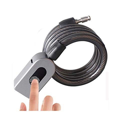 Bike Lock : Xyl Fingerprint bicycle lock with USB charging Bicycle lock bicycle antitheft keyless lock cable for a bicycle motorcycles door fence gray