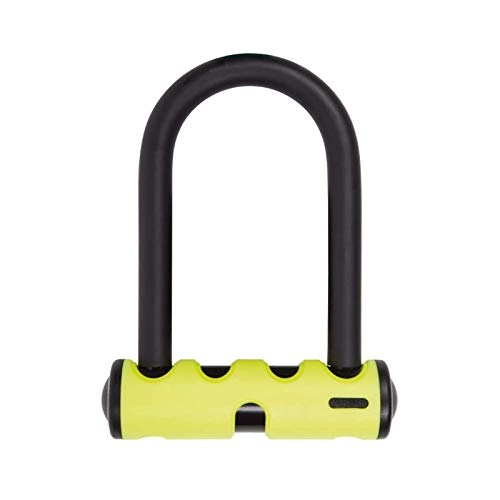 Bike Lock : Xyl Mini-circular U-lock shackle safety electric lock immobilizer double lock open U-road motorcycle lock bicycle lock yellow