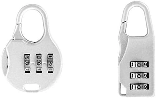 Bike Lock : XYXZ Cycling Lock high Security Bicycle Lock 2Pcs 3 Mini Digit Password Resettable Security Padlock Travel Smart Combination Locks Luggage Bag Lock (Color : White Set)