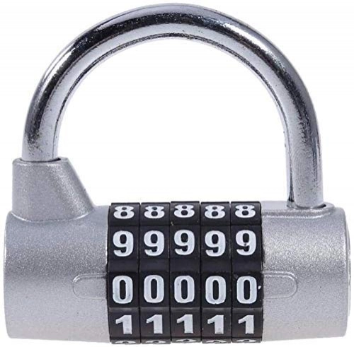 Bike Lock : XYXZ Cycling Lock high Security Lock Pad Lock Combination Padlock 5 Numeric Password Lock Door Locks Suitcase Luggage Bicycle Security Padlock (Color : 5 Digit Silver)