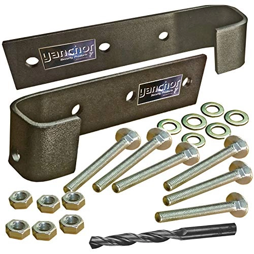 Bike Lock : Y anchor Heavy Duty Security hasp and Staple - shed Lock with Top, Side & Bottom Padlock Protection Unlike Normal Hasp and Staple Designs, Includes Bolts, Washers, Nuts and Drill bit.