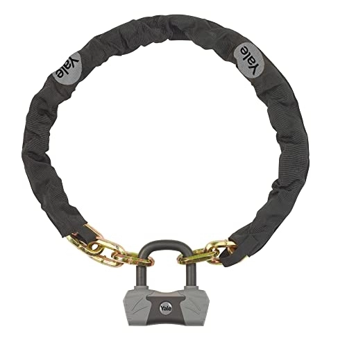 Bike Lock : Yale YCL3 / 10 / 110 / 1 Chain & Lock 1100mm YCL3 / 10 / 110 / 1-Maximum Security Chain Bike Lock 1100mm-Heavy Duty Protection-4 Keys Including 1 with Micro-Light, Black
