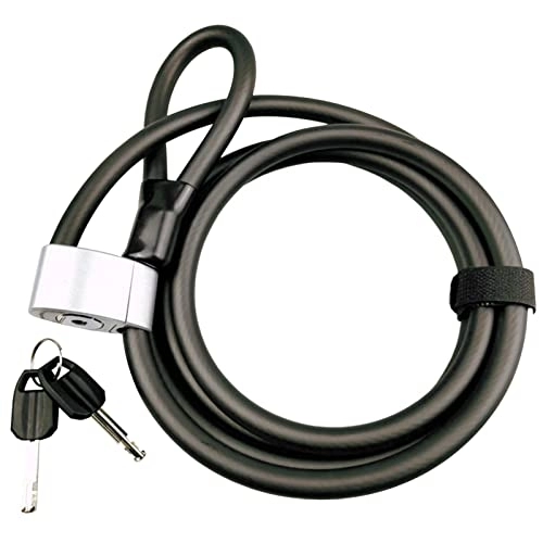 Bike Lock : Yamaler Lengthened Portable Bicycle -theft Cable Coil Lock with Keys for Bike Bicycle Lock