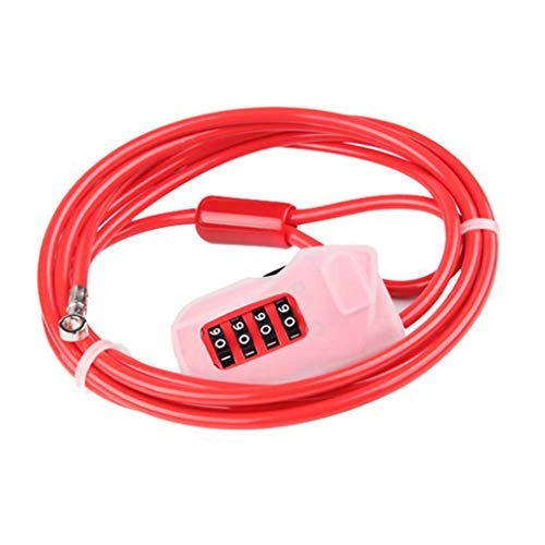 Bike Lock : YANBINYA Bike Cable Locks, Portable Security Anti-Theft Resettable 4-Digit Combination Password, For Cycling / Bicycle / Motocycle / MTB / Mountain(Red)