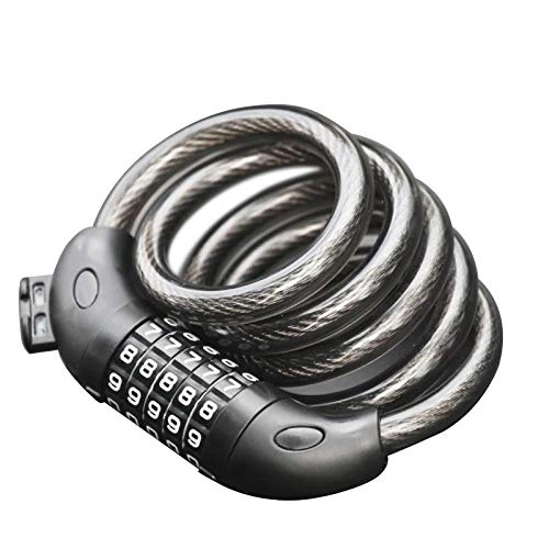 Bike Lock : Yanxinenjoy Bicycle lock, 5-digit combination lock, Bicycle thick steel cable lock, Portable bicycle anti-theft lock, Wire lock