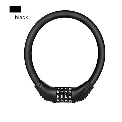 Bike Lock : Yanxinenjoy Bicycle lock, anti-theft, portable, car lock, wire code lock-black