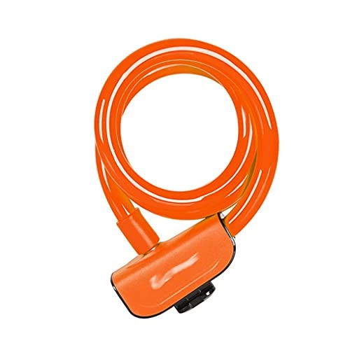 Bike Lock : YDHWY Bike Lock 110cm Anti Theft Security Bicycle Accessories with 2 Keys Cable Lock MTB Road Bike Motorcycle Cycling Lock (Color : Orange)