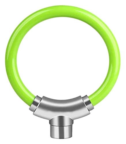 Bike Lock : YDL Security Ring Anti Theft Steel Cable Cycling Universal with 2 Keys Bicycle Lock Bike Locks with Keys (Color : Green)
