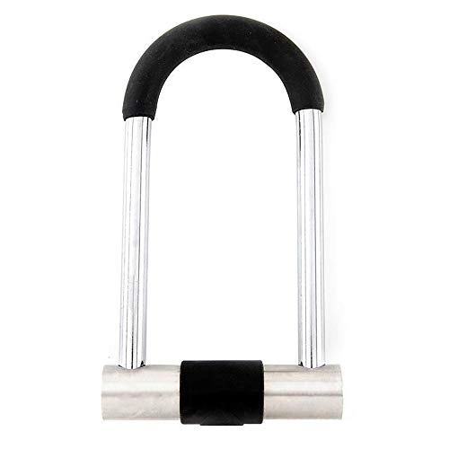 Bike Lock : Yishelle-sports Cycling U-Locks Trolley U-lock Silicone Electric Car Lock Excellent Bicycle Lock Black Bold Anti-cut U-lock Riding for Bicycle Tricycle Scooter Gate (Color : Black, Size : One size)