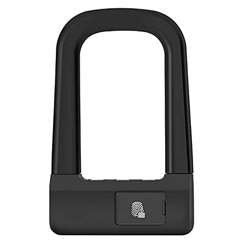 Bike Lock : YQG Anti-theft Intelligence Cycling U-Locks Fingerprint Unlock Bicycle Lock For Bicycle Tricycle Scooter Gate, Black, 120X128MM