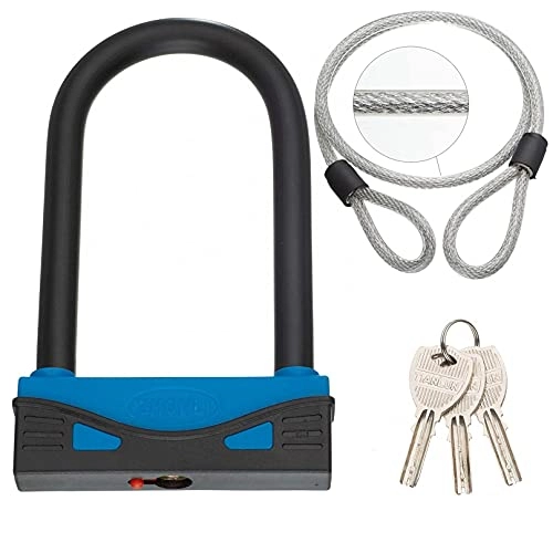 Bike Lock : YQG Bike U Lock, Cycling Chain Locks With Cable Heavy Duty Bicycle Road Mountain All Kinds Of Bikes Safety Tool 15mm With 10mm X1.23m