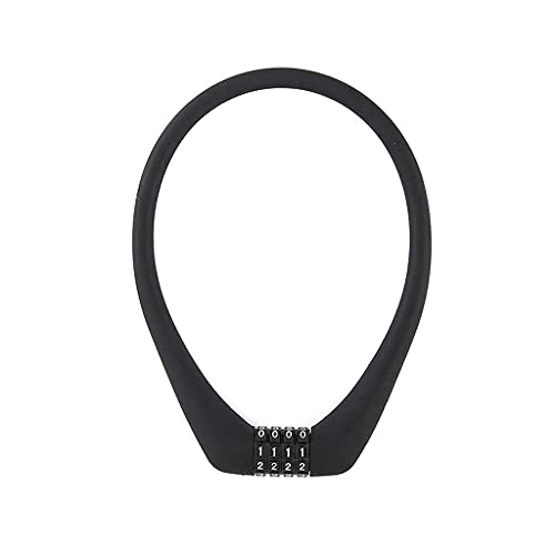 Bike Lock : YQG Heavy Duty Bike Lock, Bicycle Combo Lock Silicone Integrated Steel Braided Cable 4 Digits Resettable Light Weight Compact Size (Color : Black)