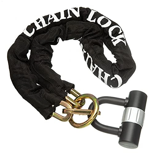 Bike Lock : YQG Heavy Duty Motorbike Cycle Chain Lock, Cycling Chain Locks With Small U-Lock Padlock Anti-Theft For Electric Bikes, Motorcycles, Road Bikes, Mountain Bikes, Black