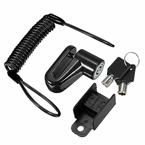 Bike Lock : yuzheng Anti-theft Lock Electric Scooter Disc Brake Lock with Steel Wire Bicycle Mountain Bike Motorcycle disc lock Safety Theft Protect (Color : Black Lock)