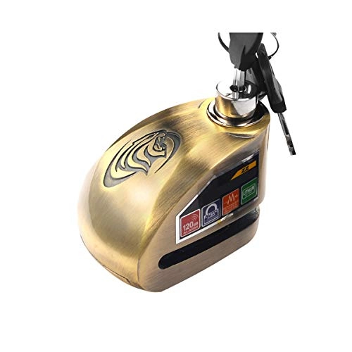 Bike Lock : YXHUI Disc Brake Lock, Intelligent Alarm Disc Brake Lock, Anti-theft Device, Motorcycle Electric Bicycle Accessories, Waterproof USB Charging Disc Brake Lock Good mood, good life (Color : Gold)